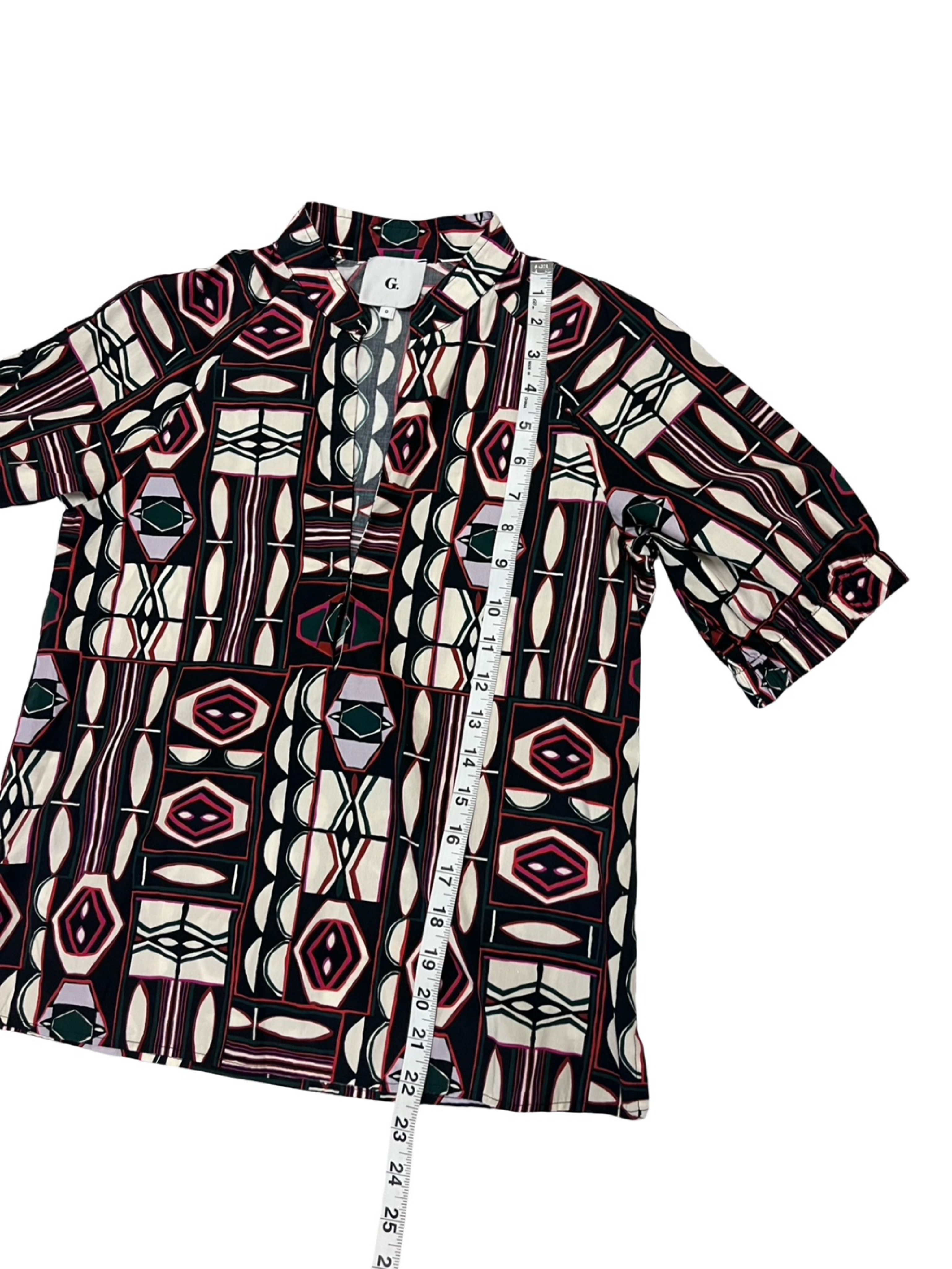 G. Label By Goop Malet Printed Tunic Top Made In Italy Sz 0 — image 3 of 5